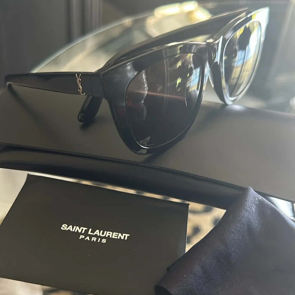 Saint Laurent Black Sunglasses with Dark Gray Lenses